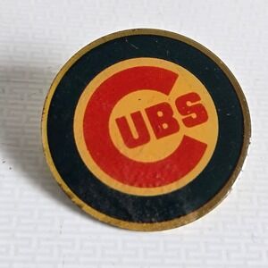 Vintage Chicago Cubs MLB 1990 Edition Lapel Pin ACE Gold Tone Round Logo Pinback